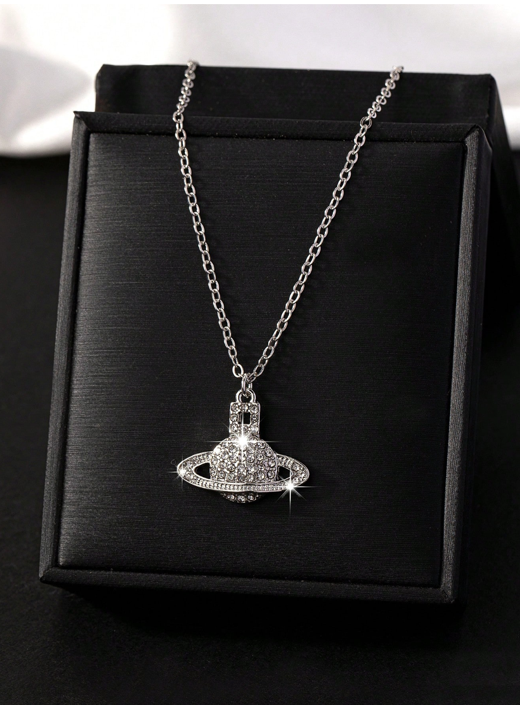 Saturn Rhinestone Necklace