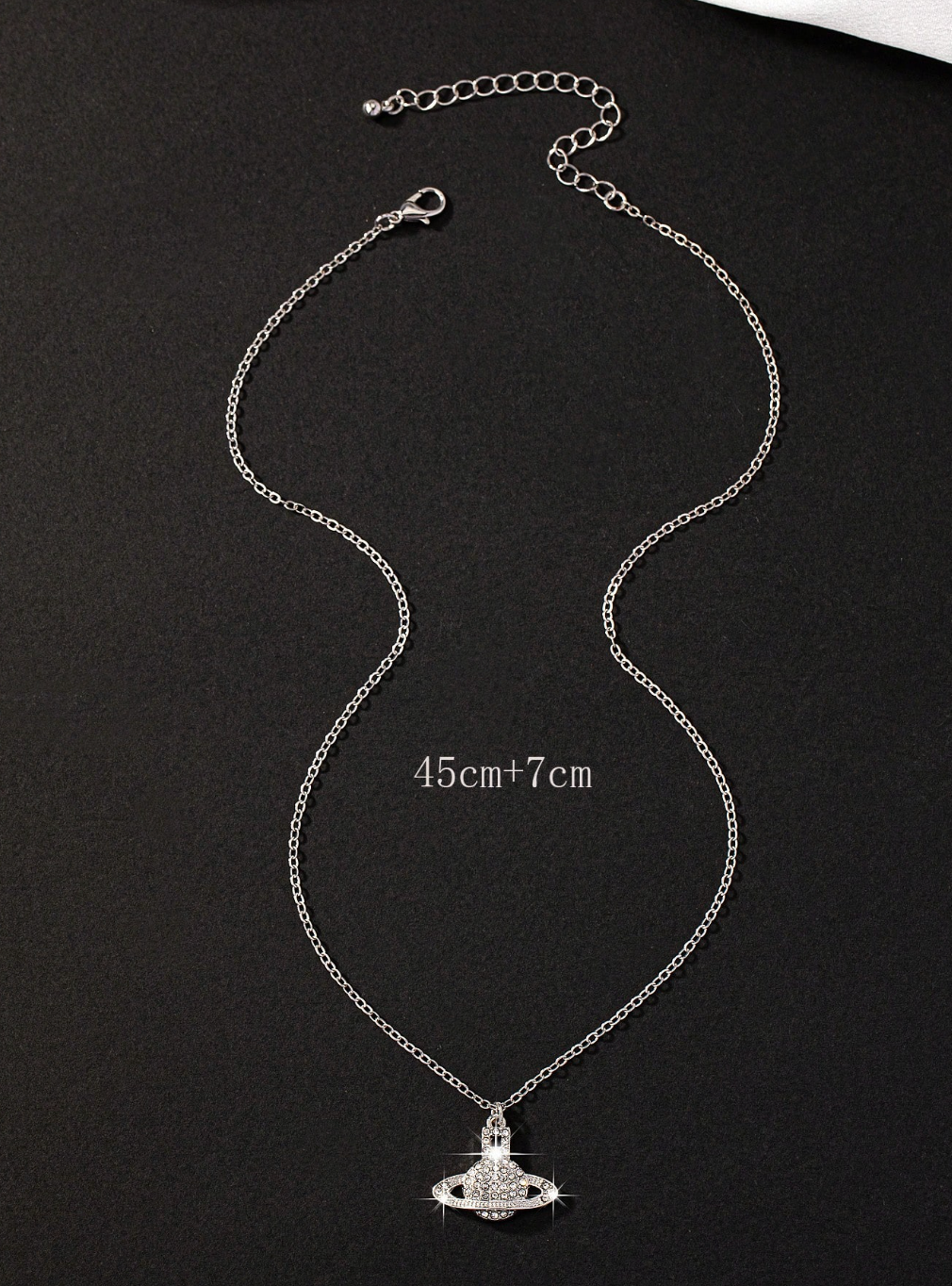 Saturn Rhinestone Necklace